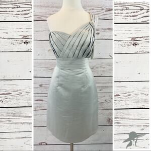 Eden Maids Bridesmaid silver pleated single strap